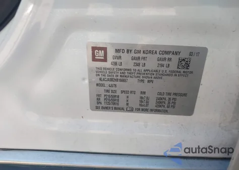 2017 Buick Encore Preferred z USA, uszkodzony, nr VIN KL4CJASB2HB166657